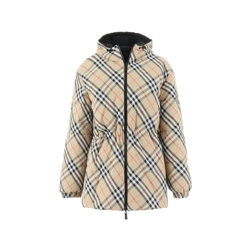 Burberry巴宝莉 新品 女士中长款双面两穿连帽羽绒服棉服80942421