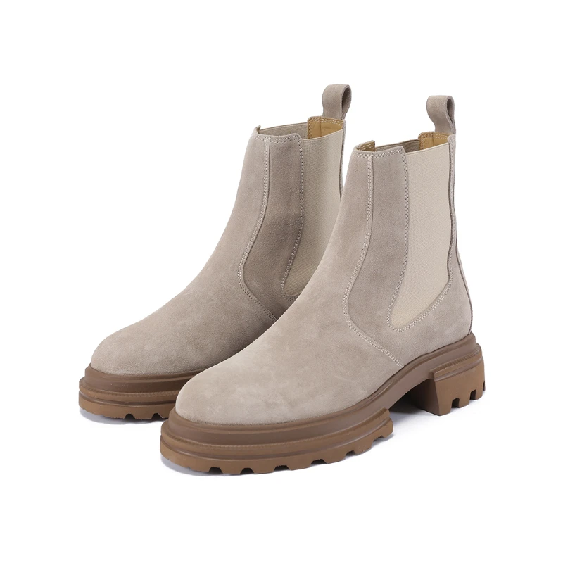 未使用 HOGAN 女士厚底切尔西靴短靴皮靴HXW6740FM00BYE