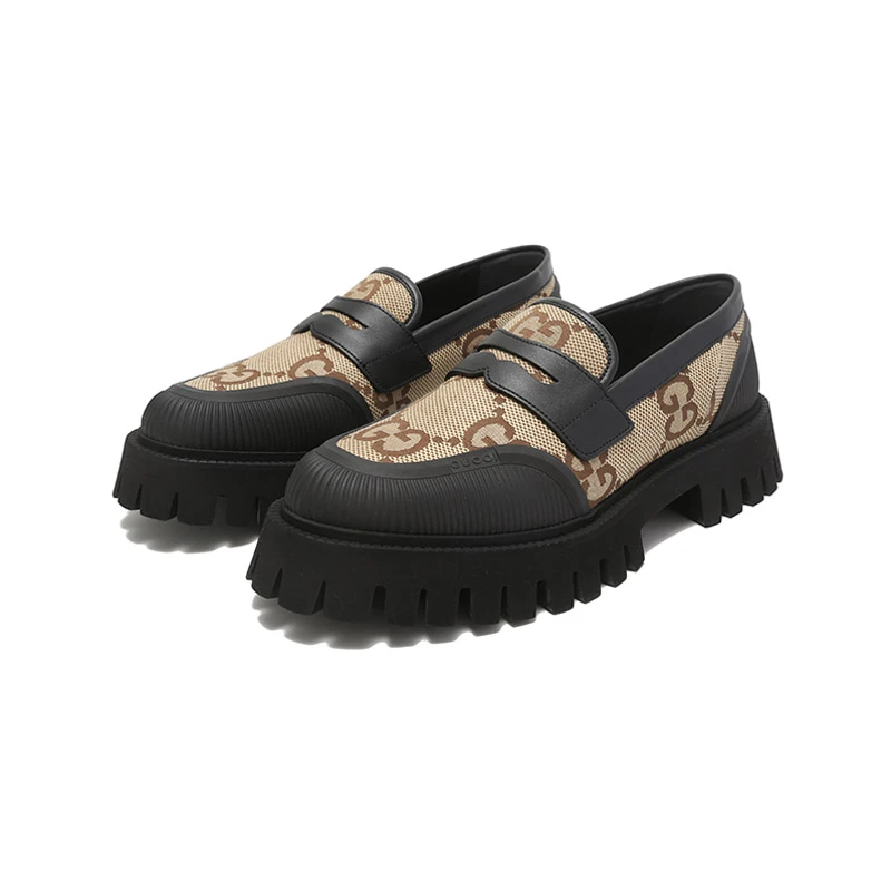 Gucci古驰 男士GG老花厚底休闲乐福鞋单鞋 739776 UKOF0