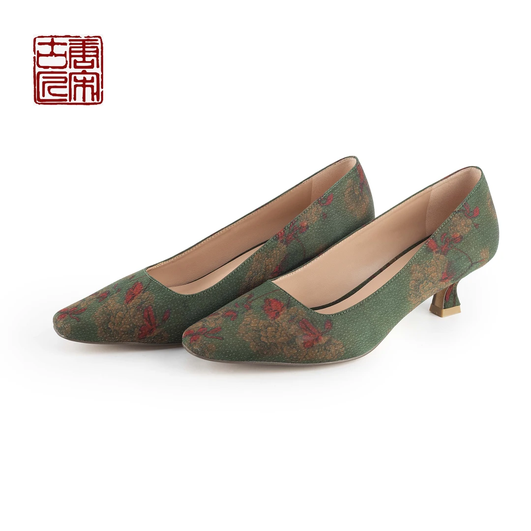 唐宋·古匠【金风玉露】新中式国风方头酒杯跟女旗袍高跟鞋H158