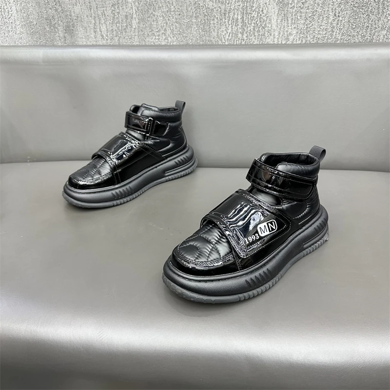 男士冬季时尚加厚保暖防滑懒人一脚蹬厚底雪地棉高帮新款运动男鞋