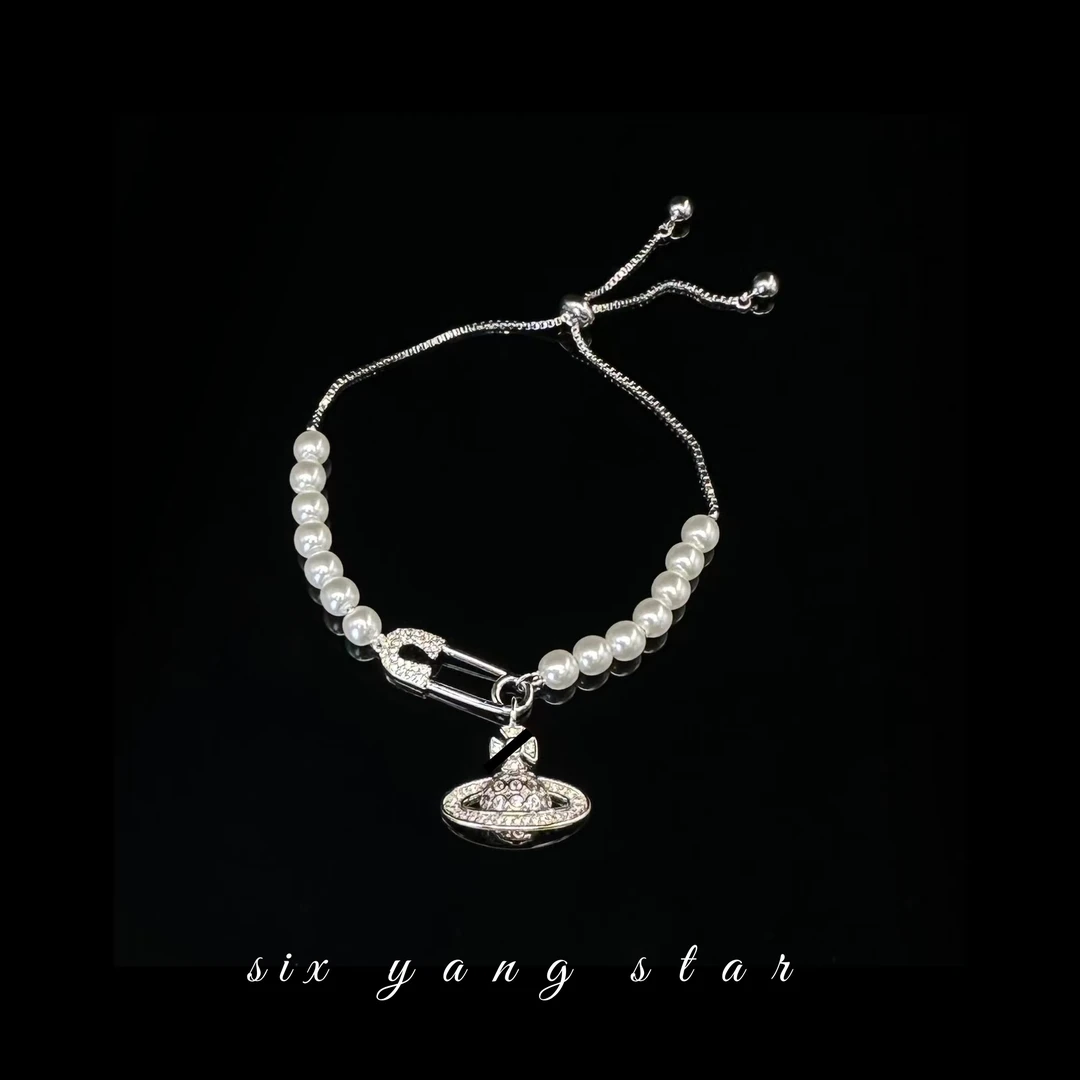 铜合金仿珍珠手链 轻奢简约百搭白色时尚气质珠珠手链L0001