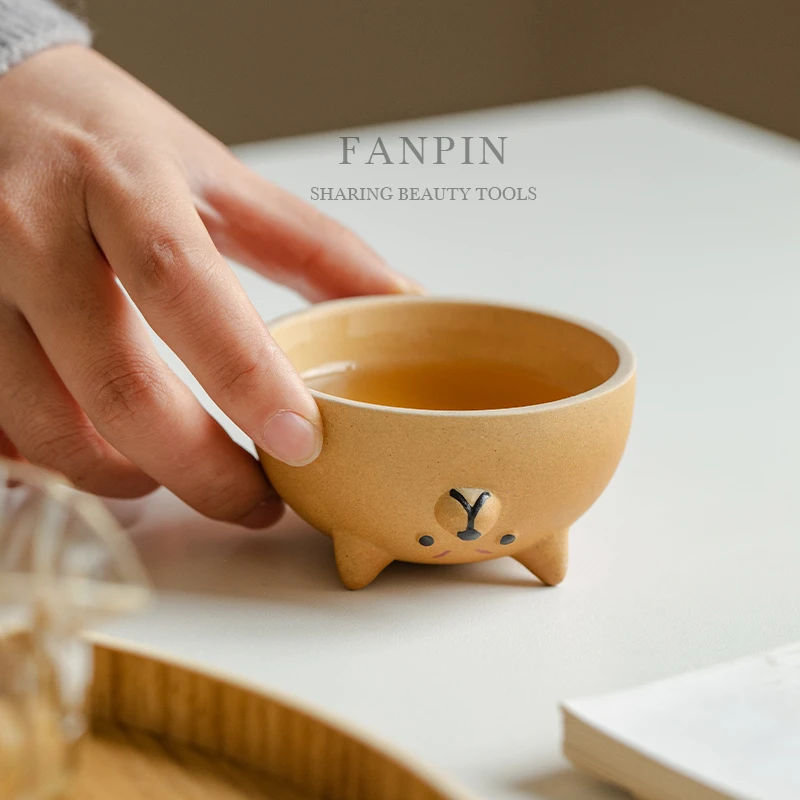 围炉煮茶粗陶柴犬主人杯可爱创意茶盏个人家用功夫茶具品茗杯茶杯