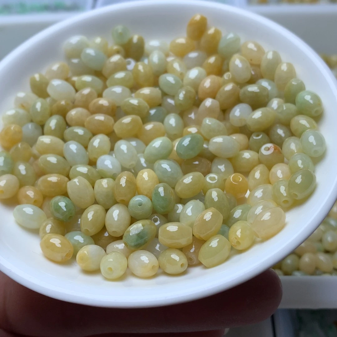 【闪购商品】翡翠手链未镶嵌卡5.8*7.7米珠50个