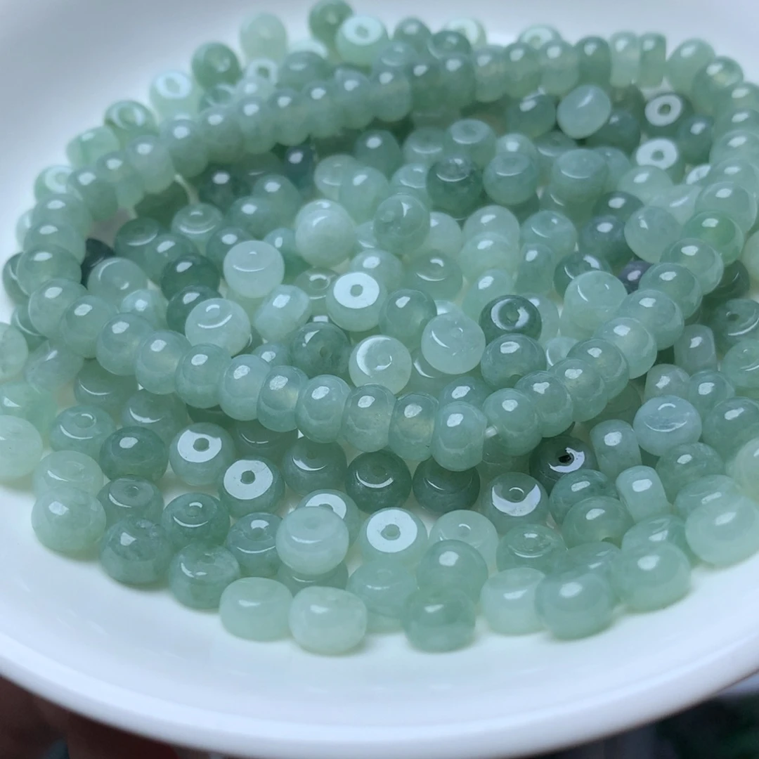 【闪购商品】翡翠手链未镶嵌卡3乘6果绿算盘50个