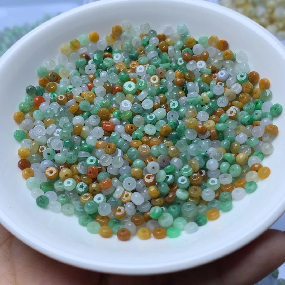 【闪购商品】翡翠手链未镶嵌卡2*4冰三彩算盘40颗（手链80颗）