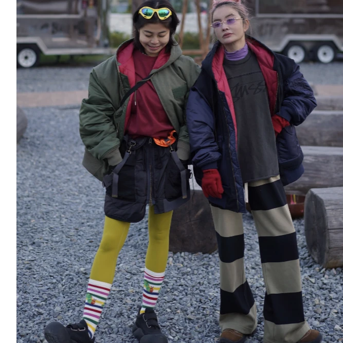 【捻春】纯原日单巴恩风设计师款调性十足拼色阔版棉服