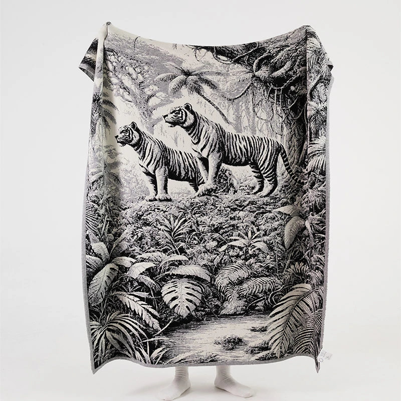 【130x180cm】摩瑟家居【出北欧针织毯泰格】RJDF花瓶摆件玻璃