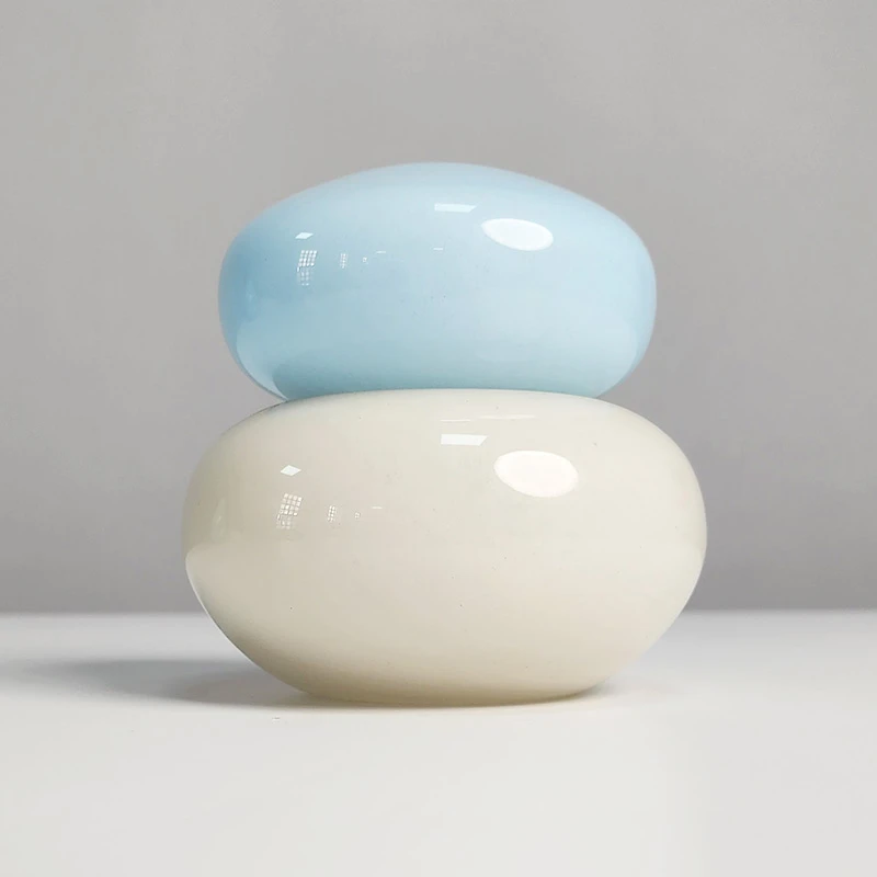 【高12cm】摩瑟家居【蓝白双拼小罐】HCDF花瓶摆件玻璃花盆邦邦