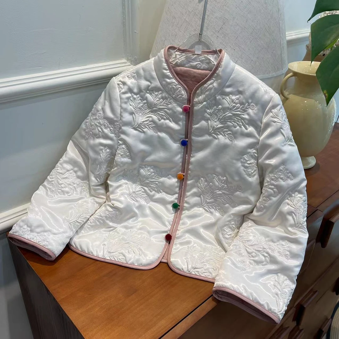 【喜儿定制】冬季新款新中式复古重磅时尚外套加厚设计师款中大童