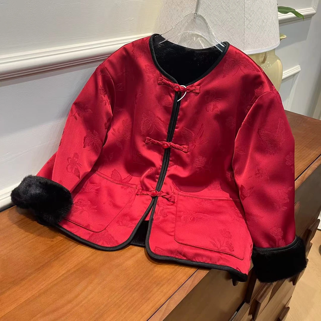 【喜儿定制】秋季新款新中式加厚民族风双面服加绒汉服外套派客服