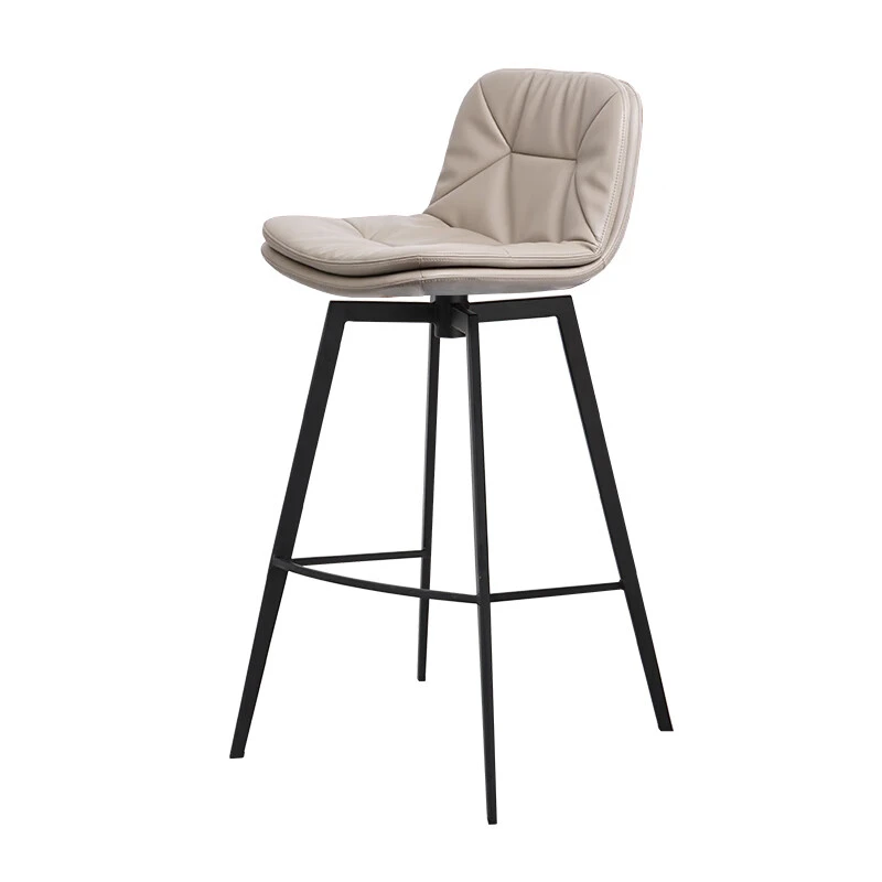 立吾旋转吧台椅轻奢家用高脚餐椅北欧式现代简约靠背酒吧椅子7106