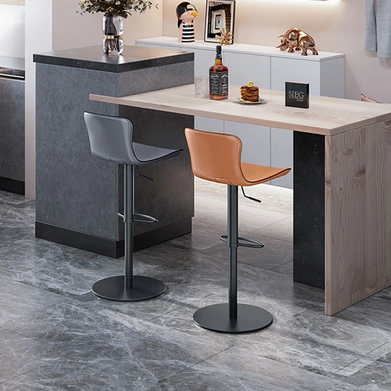 立吾北欧轻奢吧台椅 可升降旋转餐厅家用高脚椅现代简约休闲739