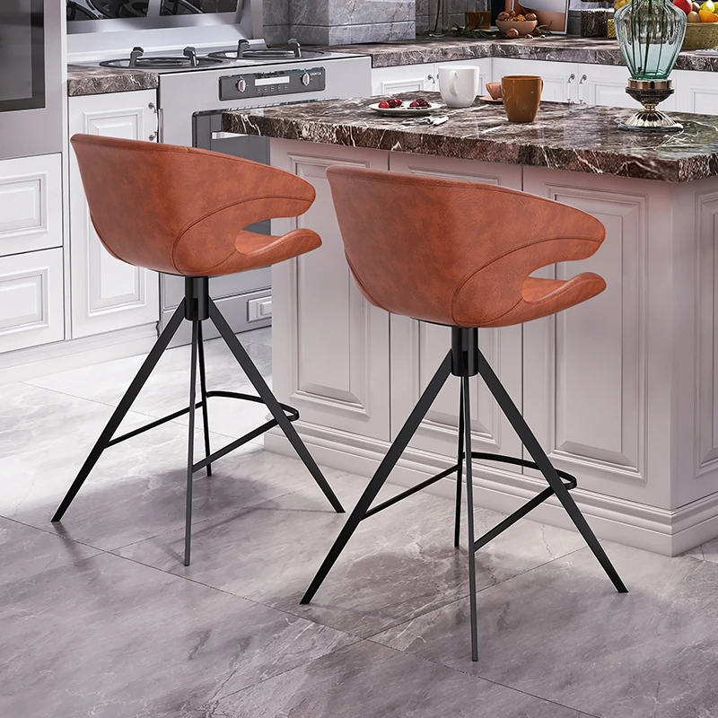和顿 设计师款家用高脚椅旋转吧台椅餐棒意式极间轻奢风7237