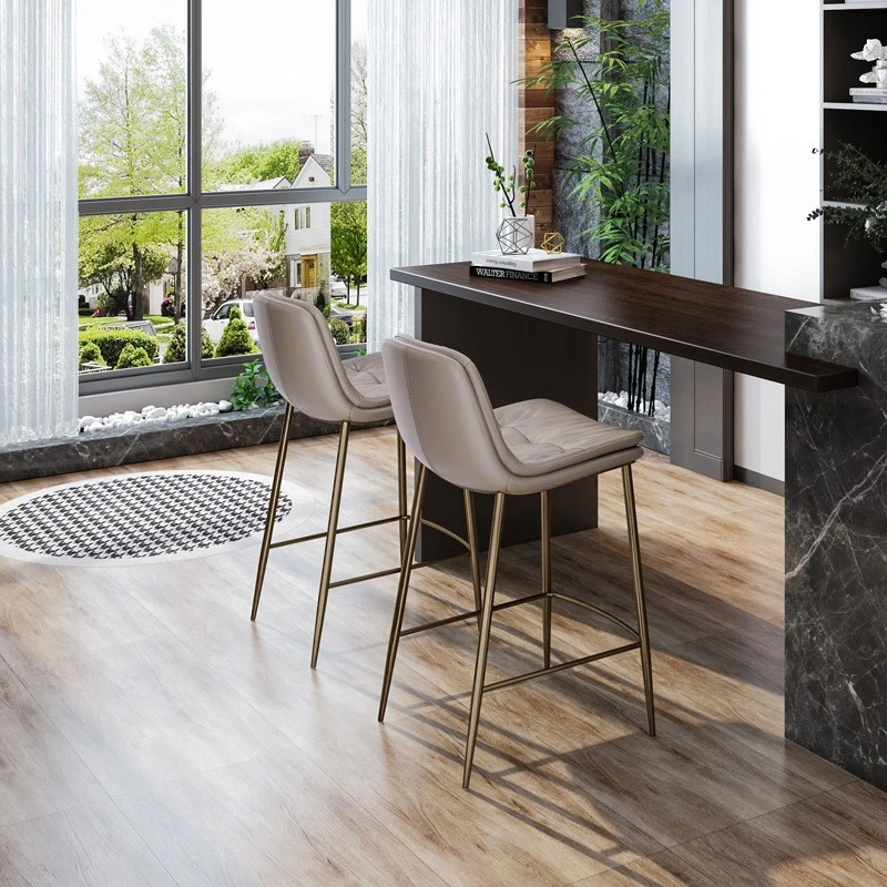 立吾 设计师款吧台椅 高脚凳家用 酒吧椅子 前台椅子 768