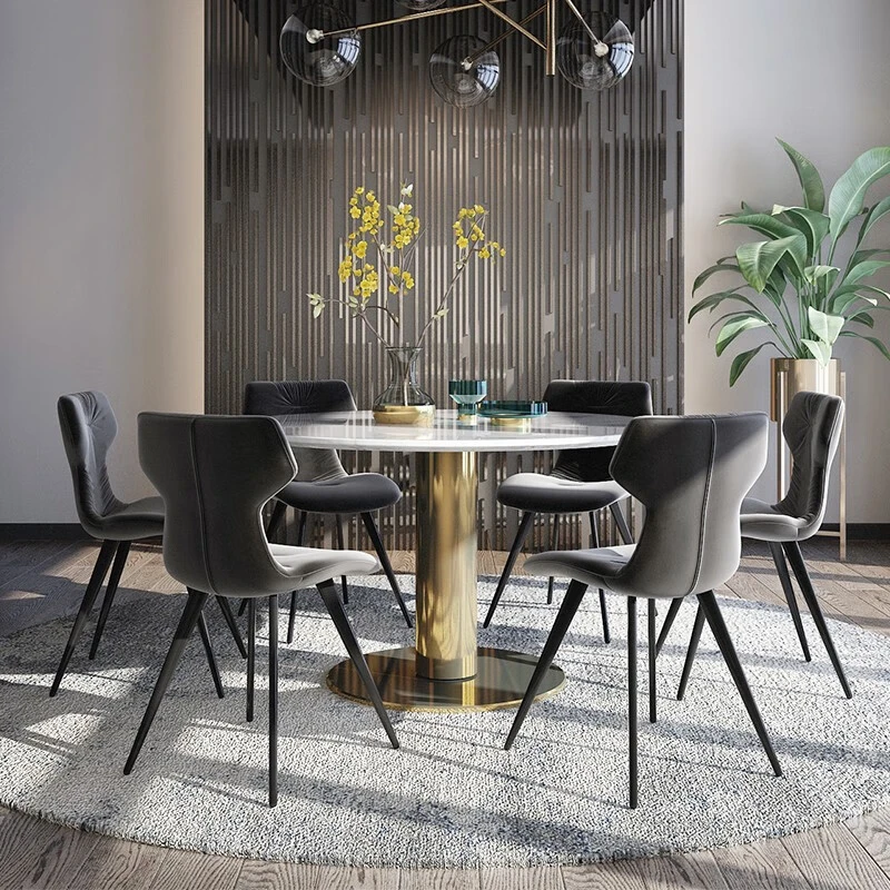 立吾 餐椅子 现代简约 轻奢北欧餐椅 靠背布艺家用网红椅577