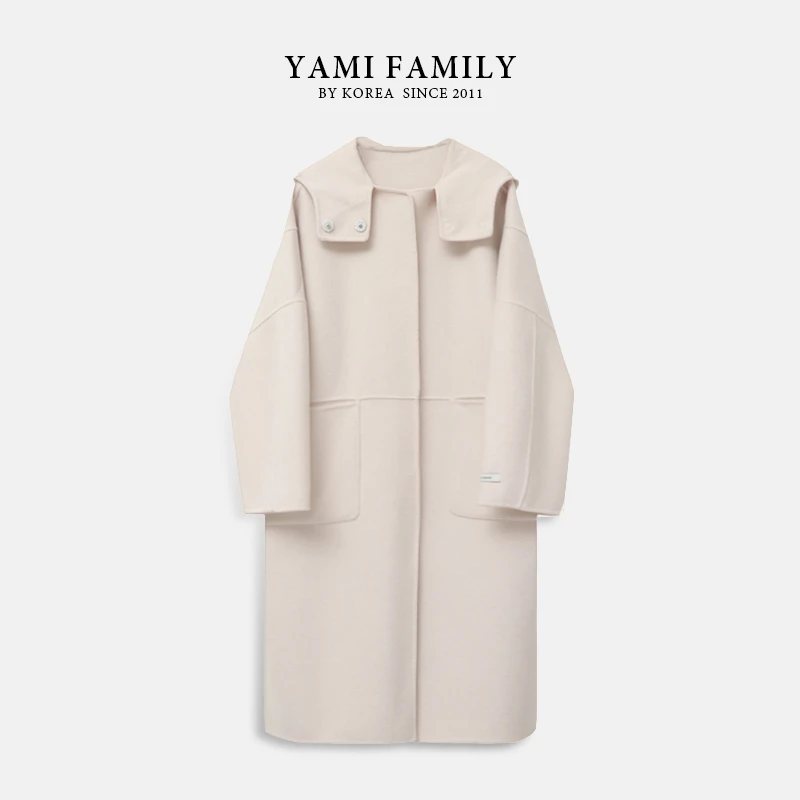 YM 839 秋冬大衣女装气质时尚休闲中长款设计师简约双面羊毛大衣