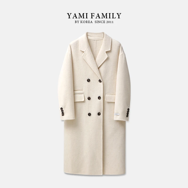【杨国福】YM 954 秋冬长款百搭宽松中长款经典翻领双面羊毛大衣