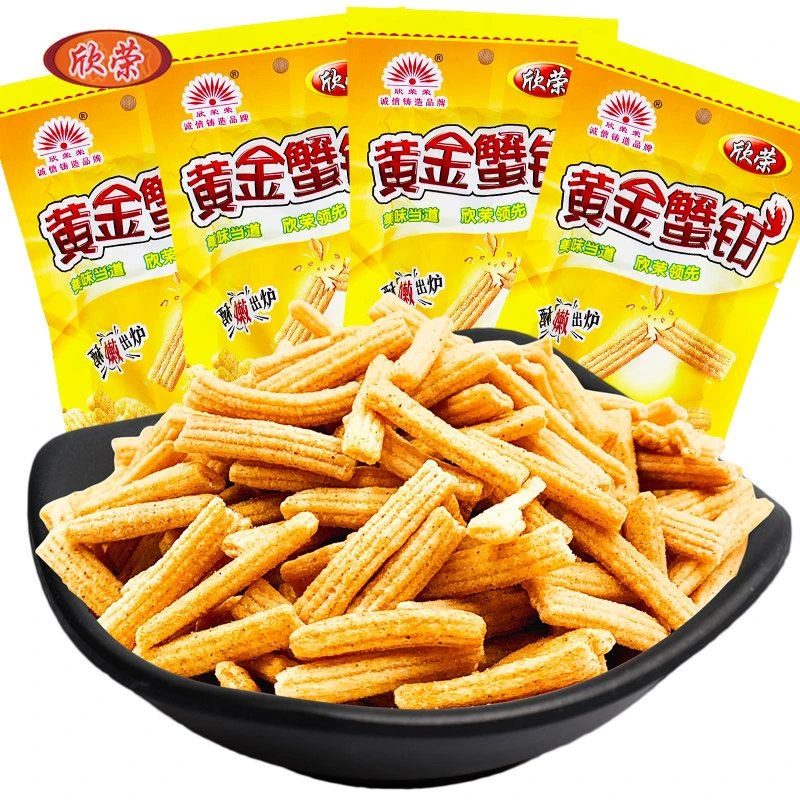 欣荣黄金蟹钳薯条膨化食品解馋小零食8090怀旧休闲童年大礼包辣条