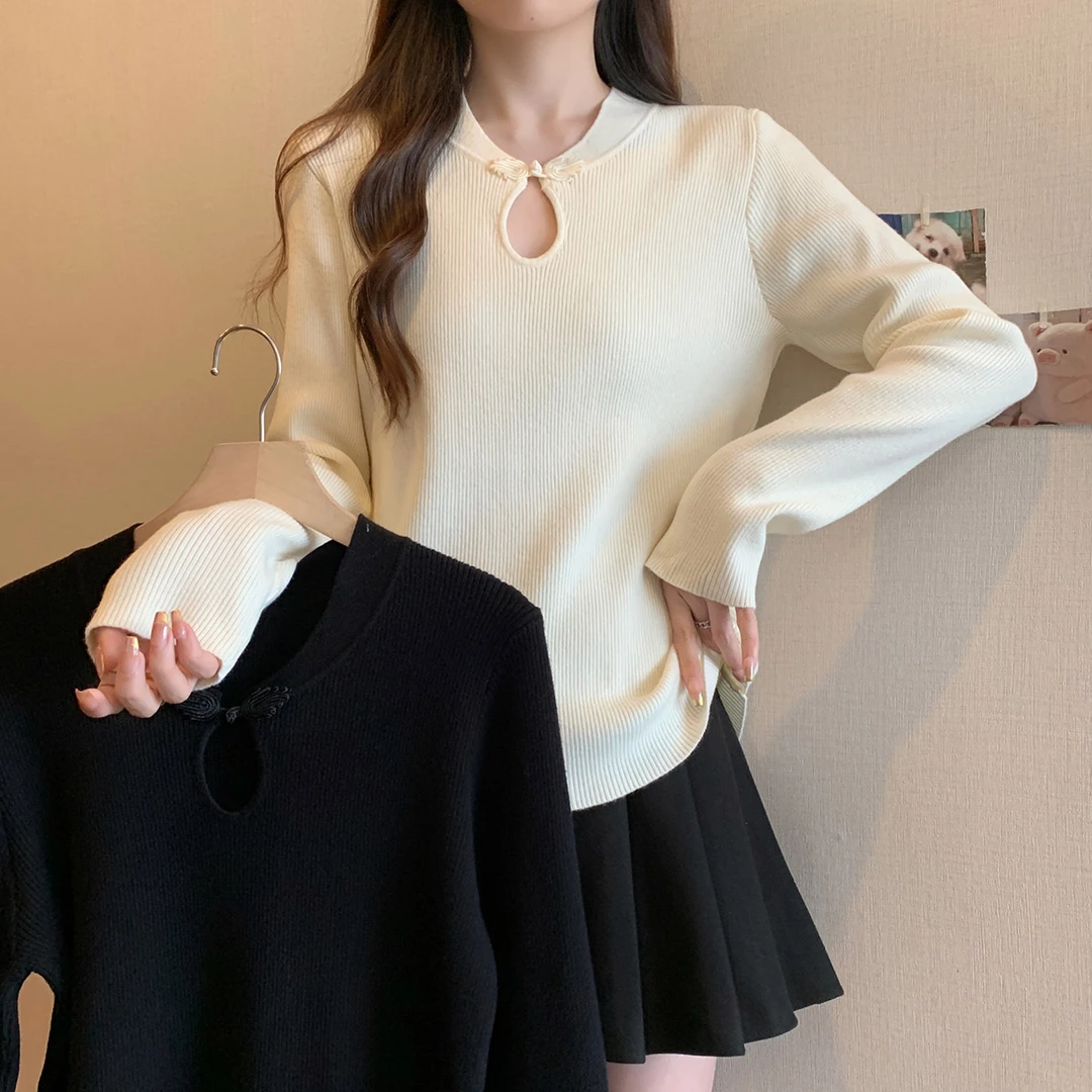 实拍大码女装2023年冬季新款胖mm弹力百搭显瘦针织打底衫69056