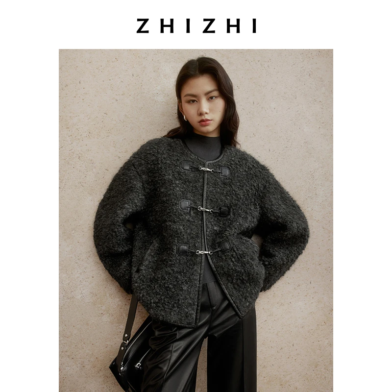 致知 挂金灯 短款外套24冬季新款气质保暖洋气百搭ZZ2DWWWY029