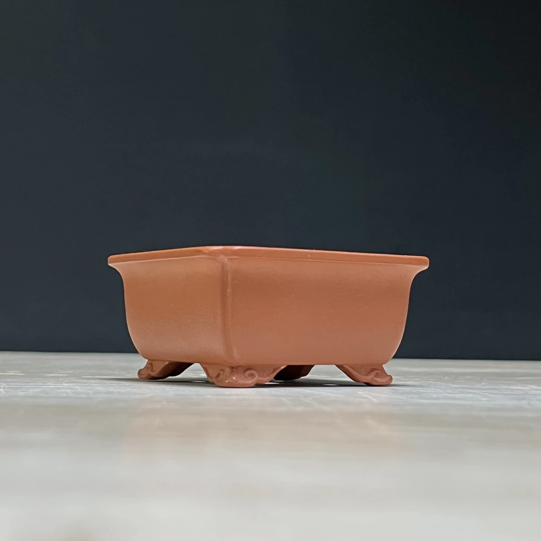 NO.29 中和造印 朱泥正方云足 花盆（9.5 x 4.5cm）