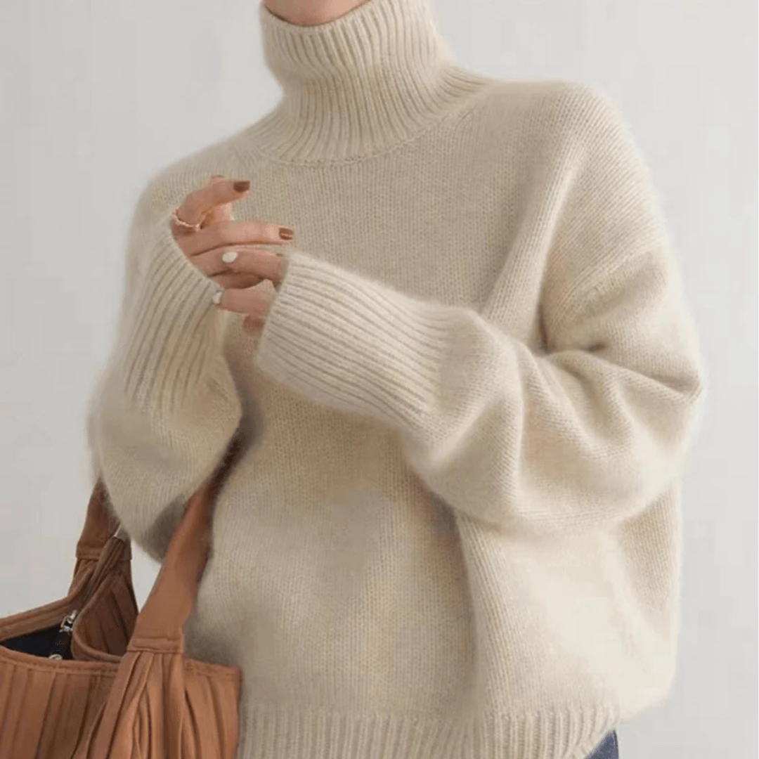秋冬新款纯色高领套头欧洲站纯羊毛衫女装软糯针织衫加厚毛衣BC