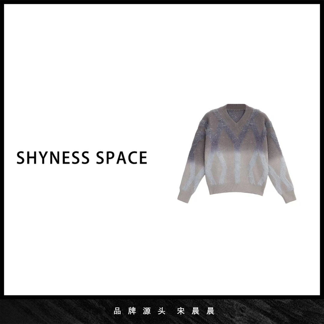 【雾霭沉沉】SHYNESS SPACE原创复古提花撞色慵懒风羊毛毛衣HB107