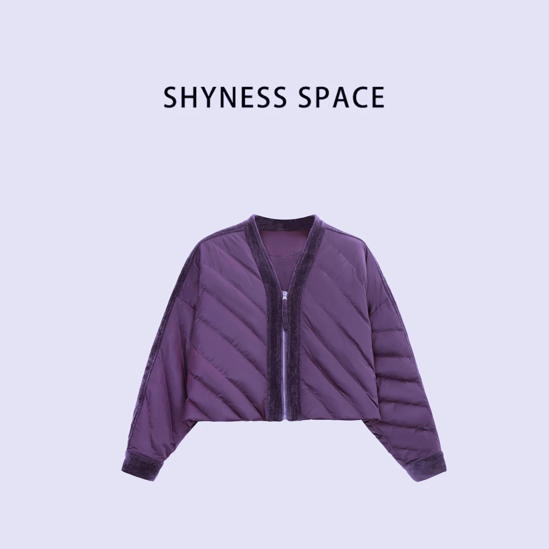 （紫烟朦胧）SHYNESS SPACE原创设计师白鸭绒羽绒服外套HB020-25