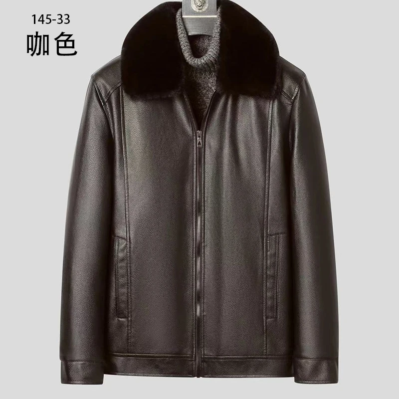 【主播专享】145-33#新款男士加绒加厚上衣夹克衫爸爸休闲外套