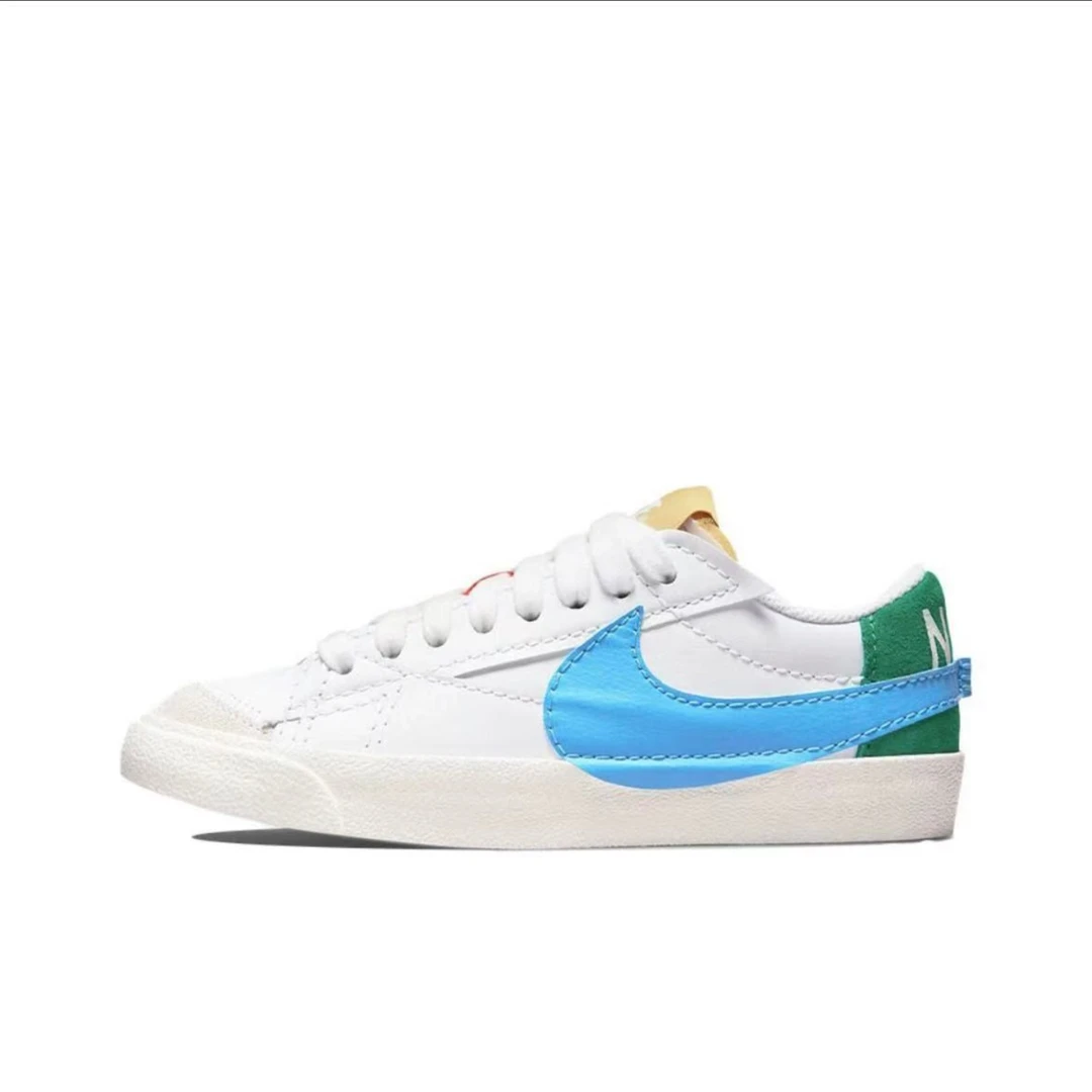 NIKE/耐克防滑透气低帮复古白蓝休闲女款板鞋+DQ1470-100