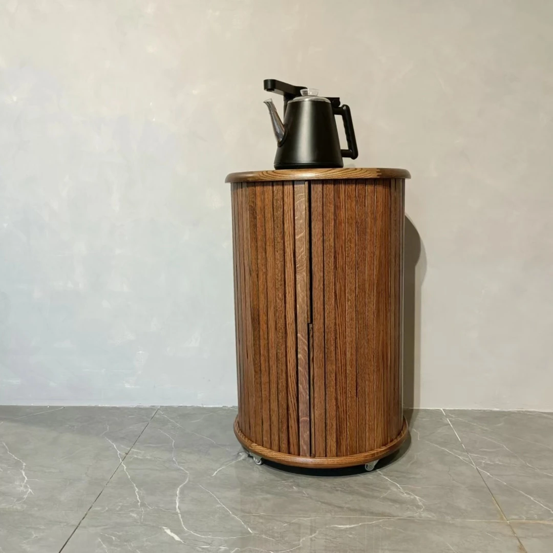 CW755橡木可移动茶车茶柜