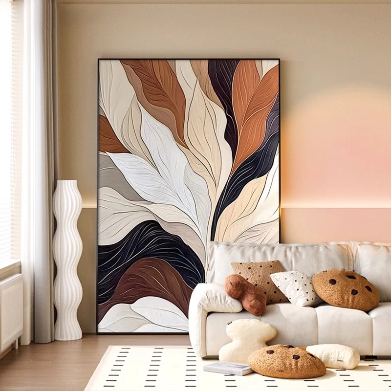 客厅装饰画奶油简约轻奢风砂岩肌理画玄关沙发背景墙餐厅卧室挂画