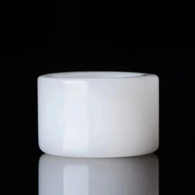 【送证书礼盒】新疆天然金丝玉白玉扳指复古手工男士古法裸石简约