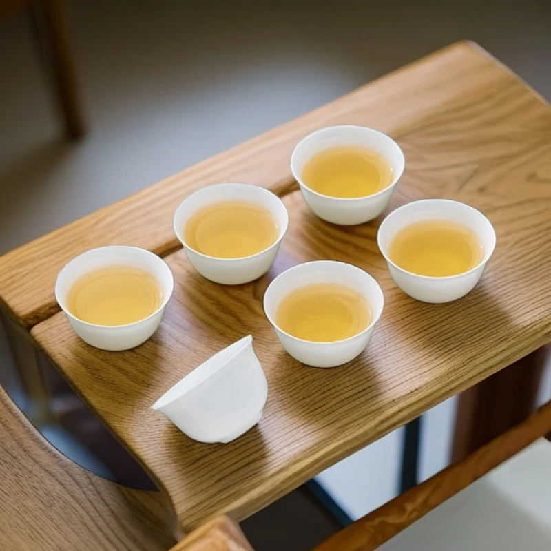 潮汕高骨瓷小反口杯容量30毫升工夫茶标准容量6只装薄胎防烫手