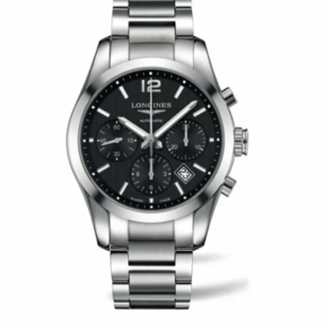 99新 Longines/浪琴 优雅 黑盘 全套 男士机械 精钢