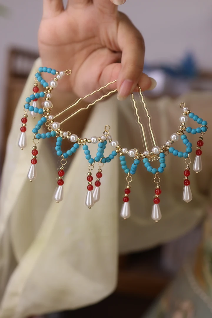 宋制珍珠发钗汉服配饰古风配饰