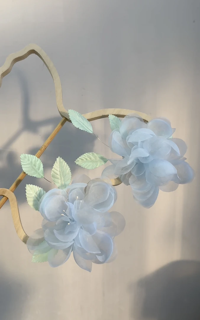原创（清烟）烫花发饰仙气发夹汉服头饰古风配饰牡丹月季