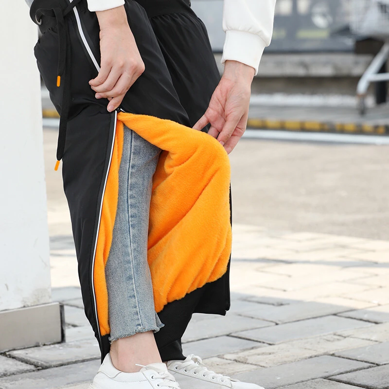 电动车护膝加厚黄金绒冬季保暖男女款护腿神器拉链反光条防水骑行