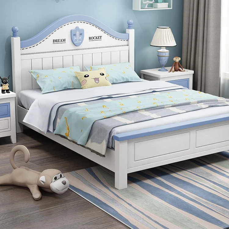 实木儿童床单人床男孩女孩青少年学生床1.2米1.8米储物现代简约