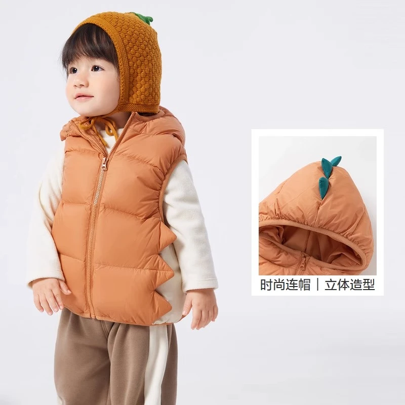幼童羽绒服连帽冬季马甲婴童保暖儿童时尚男童女童羽绒外穿马夹