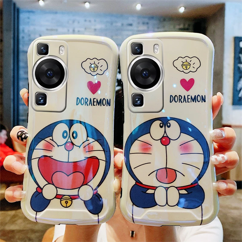 适用华为P60手机壳蓝光小蛮腰p60pro的保护套潮牌卡通哆啦网红新p