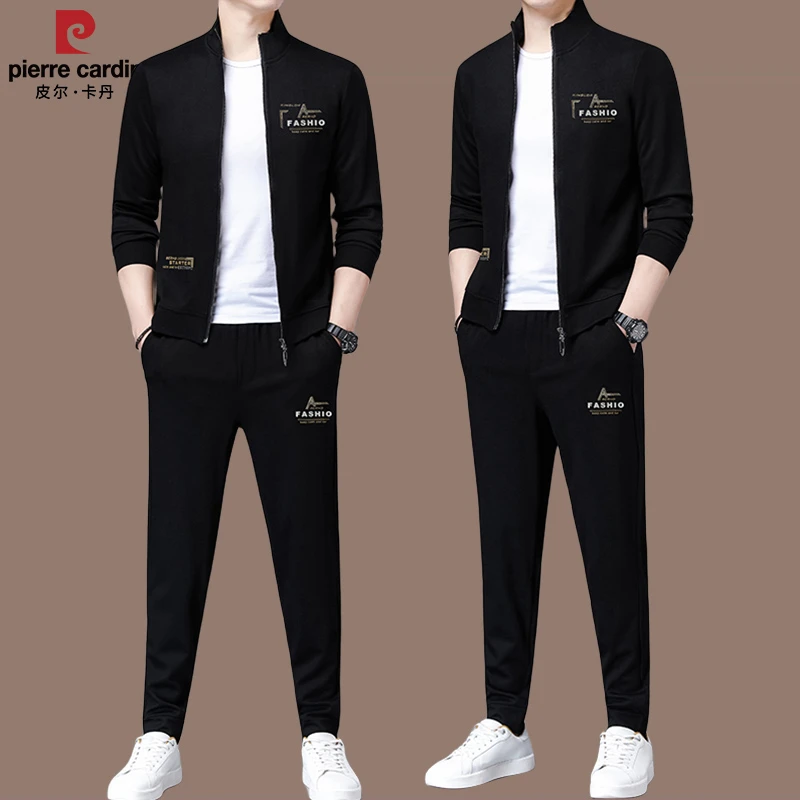 【国际大牌皮尔卡丹】春季新款高档男士休闲运动套装潮流男装两件套