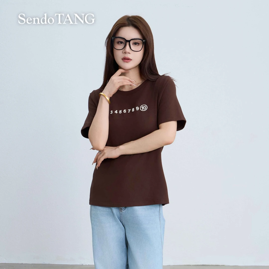 小马高货【半糖主义】胖多女装新款时尚圆领百搭宽松显瘦上衣