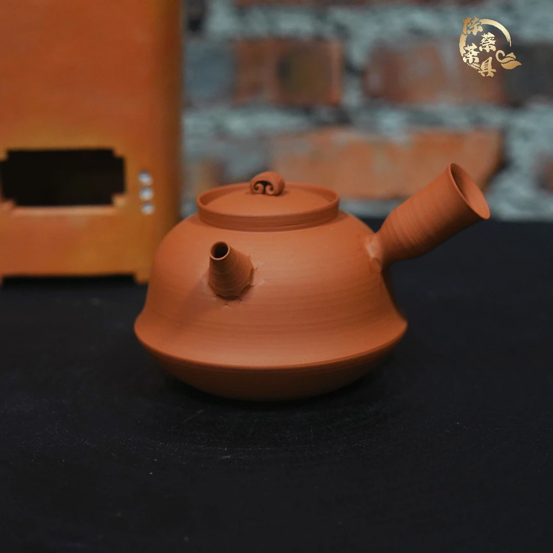 鸡蛋黄砂铫壶【钟型】全手工玉书煨400毫升侧把煮水壶 苏铭智制