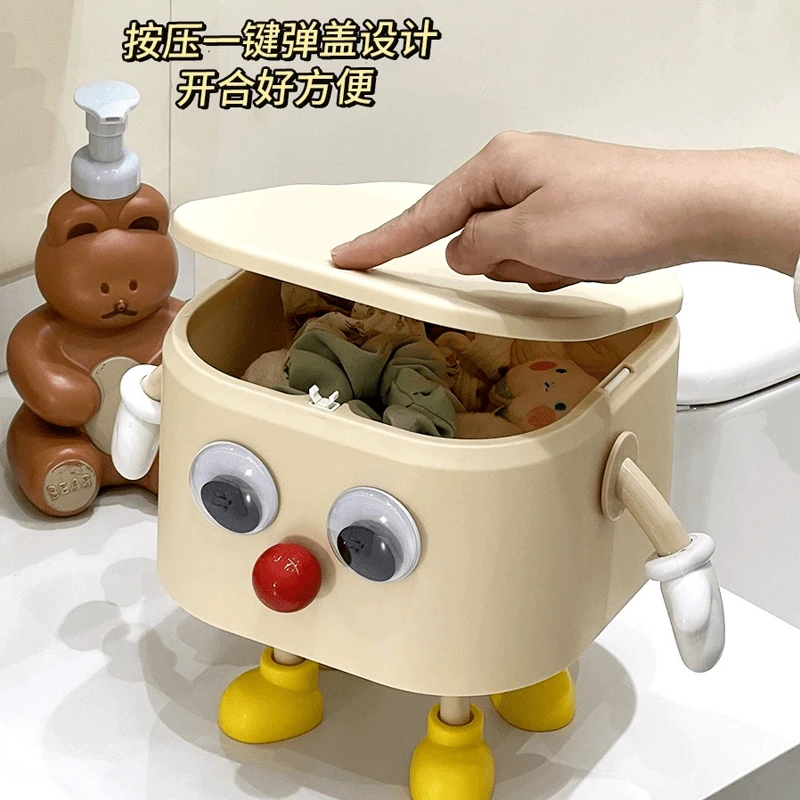 多巴胺桌面收纳盒大容量翻盖皮筋头绳头饰首饰盒儿童发饰收纳盒