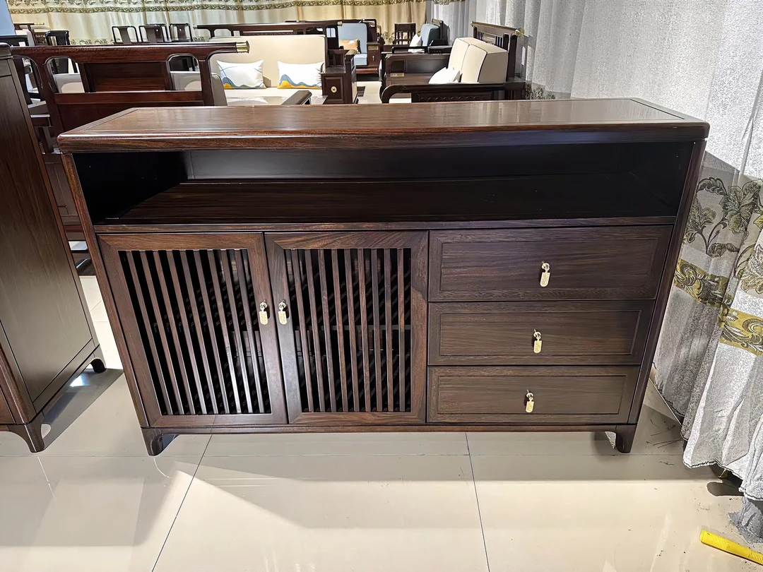 HYXDF五斗餐边柜新中式储物储物柜实木厨房柜子茶水柜客厅柜岩板