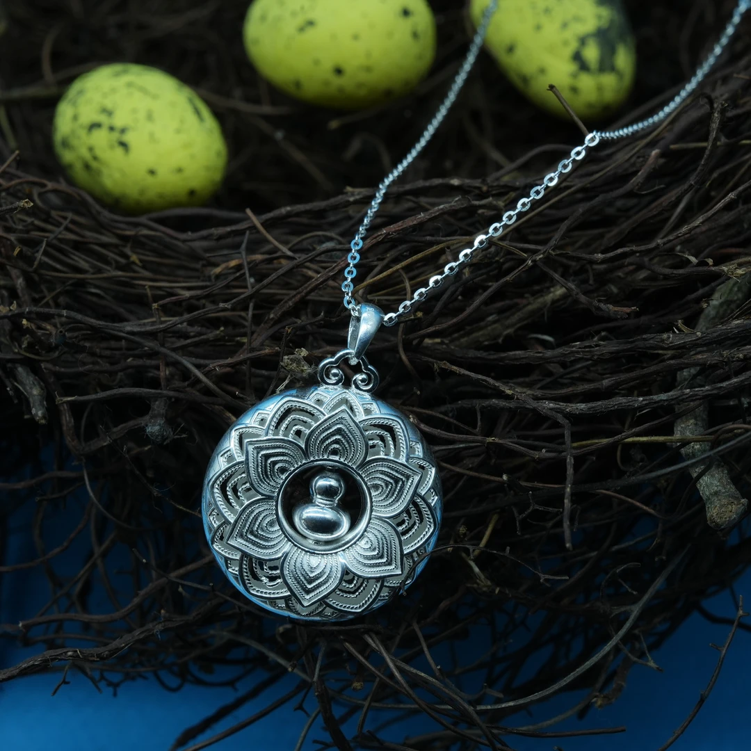 云银雪山 坠链均足银 QHC242【安葫莲韵】足银项链