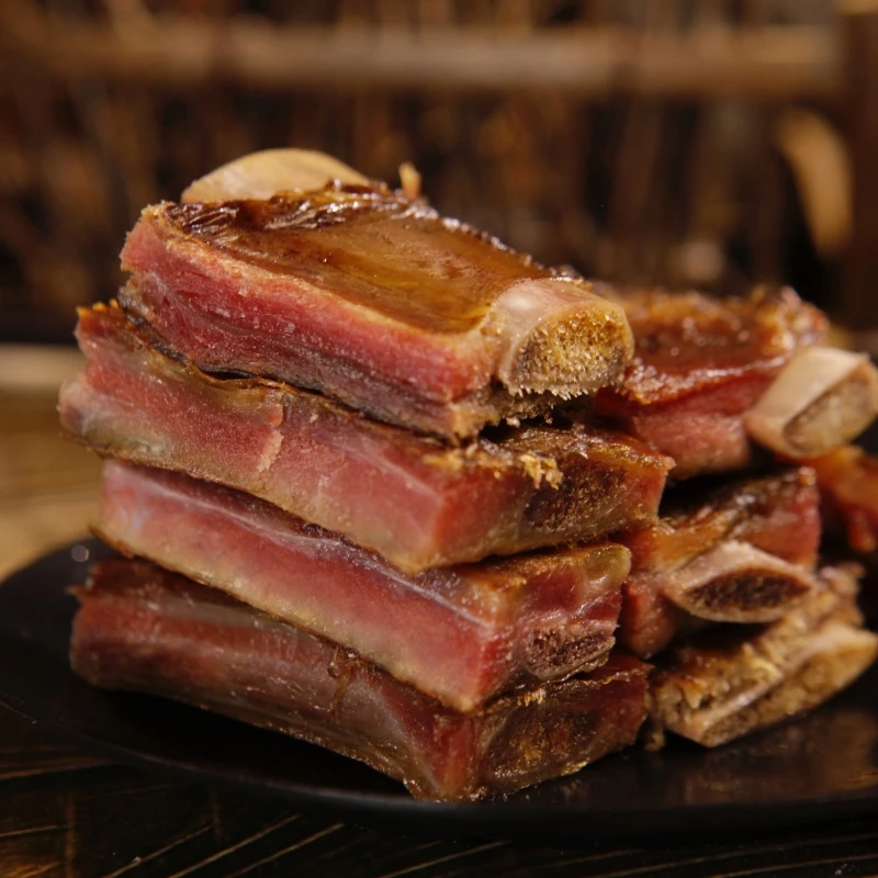 【2斤精排】湖南柴火烟熏腊排骨送腊肉送香肠送萝卜干