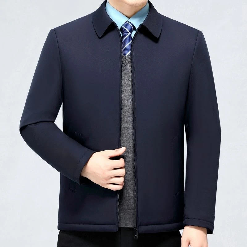 【老爷车】2023新款拉链加棉加厚款行政商务男装男士正装外套翻领